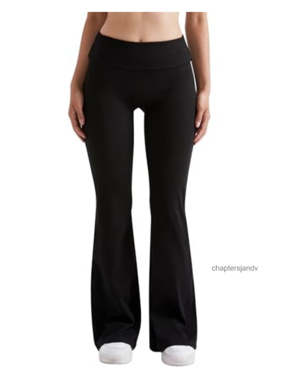 Women Flare Leggings Fold Over Waist Cotton Yoga Pants Bootcut Lounge